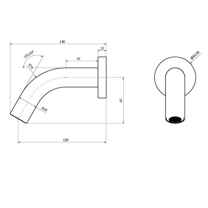 Crosswater MPRO Wall Mounted Basin Sensor Spout - 140mm