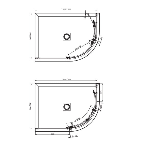 Crosswater Optix 10 Offset Quadrant Shower Enclosure