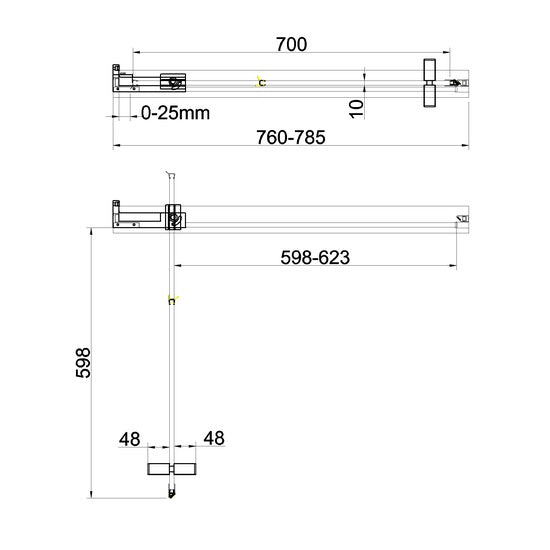 Crosswater OPTIX 10 Pivot Shower Door - Pivot Shower Doors