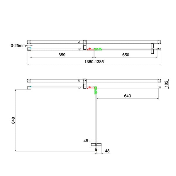 Crosswater OPTIX 10 Pivot Shower Door with Inline Panel &