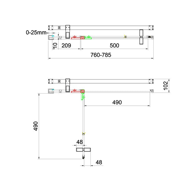 Crosswater OPTIX 10 Pivot Shower Door with Inline Panel &