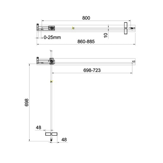 Crosswater OPTIX 10 Pivot Shower Door with Side Panel