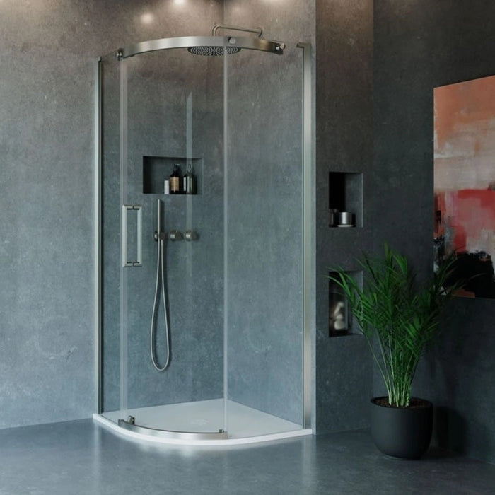 Crosswater Optix 10 Quadrant Shower Enclosure - Brushed