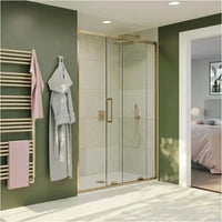 Crosswater OPTIX 10 Single Sliding Shower Door - Brushed 