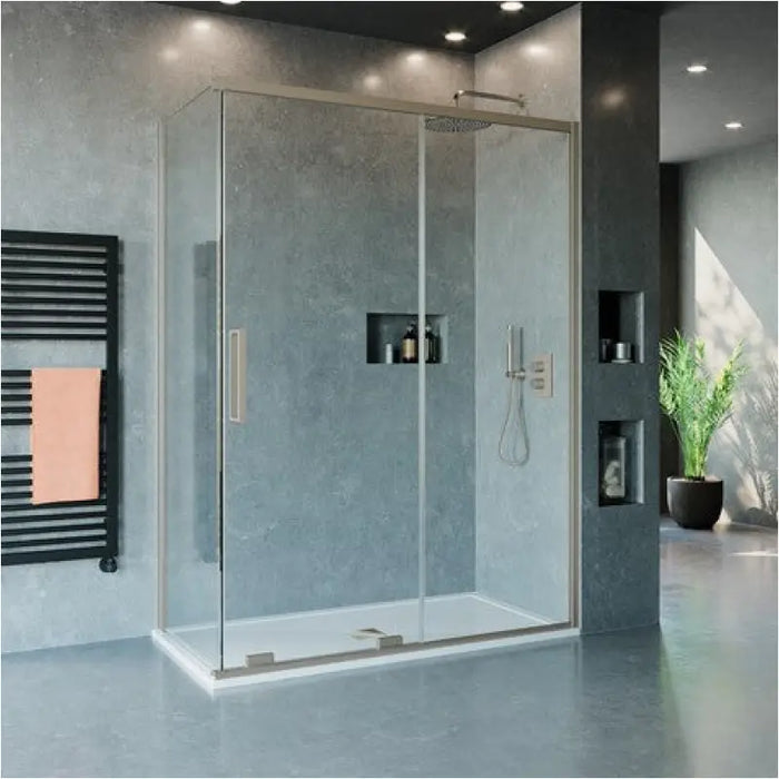 Crosswater OPTIX 10 Single Sliding Shower Door with Side