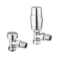 Crosswater Pier 15mm Angled TRV Radiator Valves - Chrome