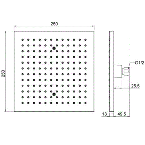 Crosswater Planet Fixed Shower Head With 340mm Shower Arm