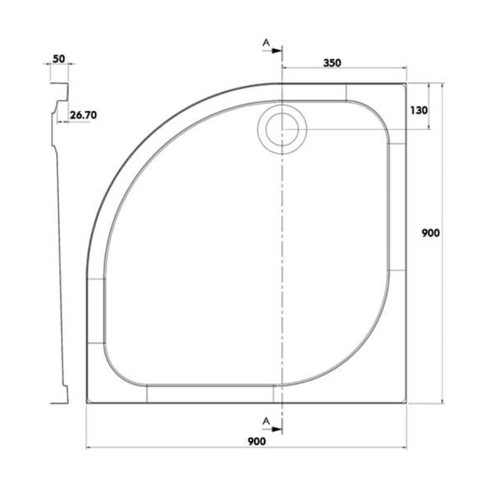 Crosswater Quadrant Shower Tray - White - Quadrant Shower
