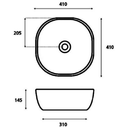 Crosswater Real Square Countertop Basin - 410mm Wide