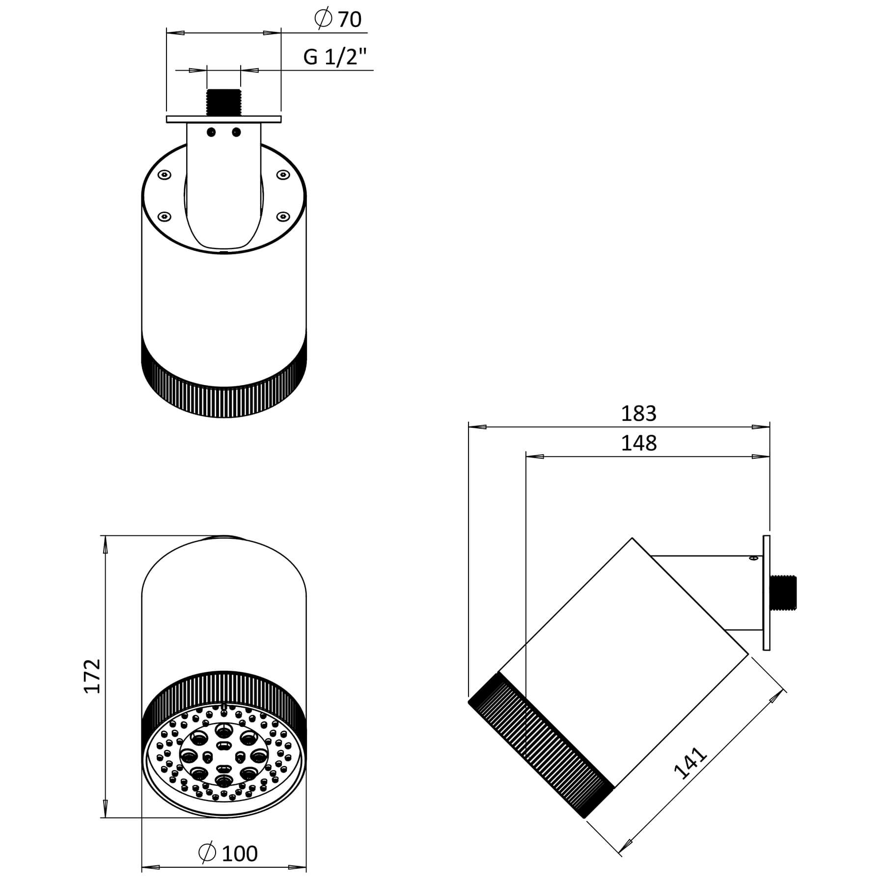 Crosswater Revive Multi Mode Showerhead - Shower Heads