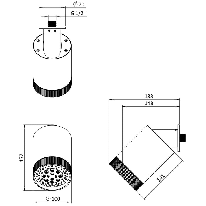 Crosswater Revive Multi Mode Showerhead - Shower Heads