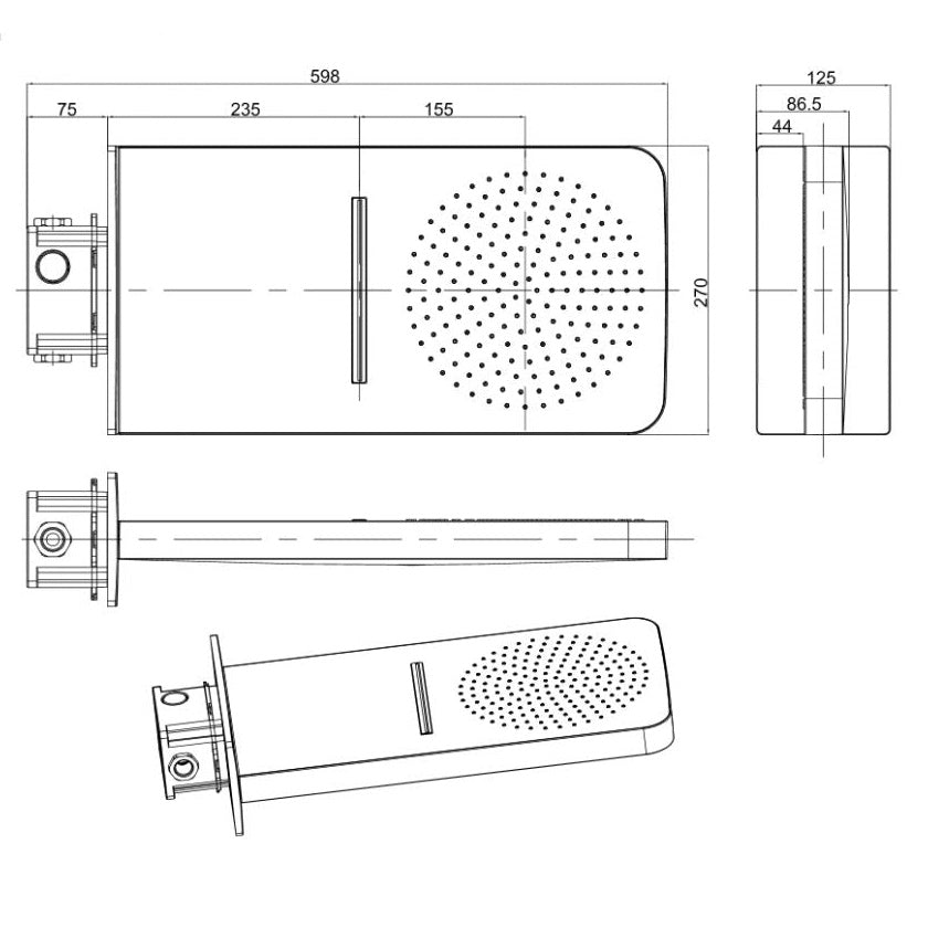 Crosswater Revive Waterfall Fixed Shower Head - Chrome