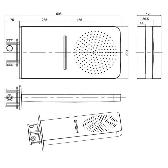 Crosswater Revive Waterfall Fixed Shower Head - Chrome