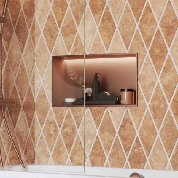 Crosswater Rectangular Shower Niche with LED Light Strip - 610mm x 305mm