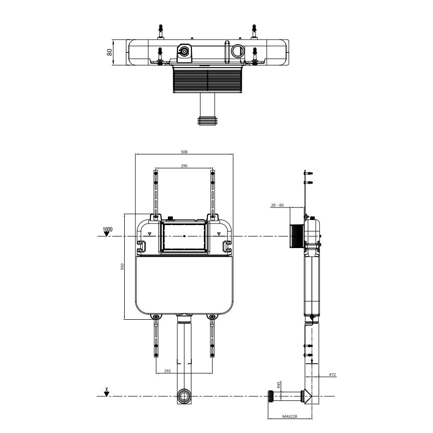 Crosswater Slimline Dual Flush Concealed Cistern