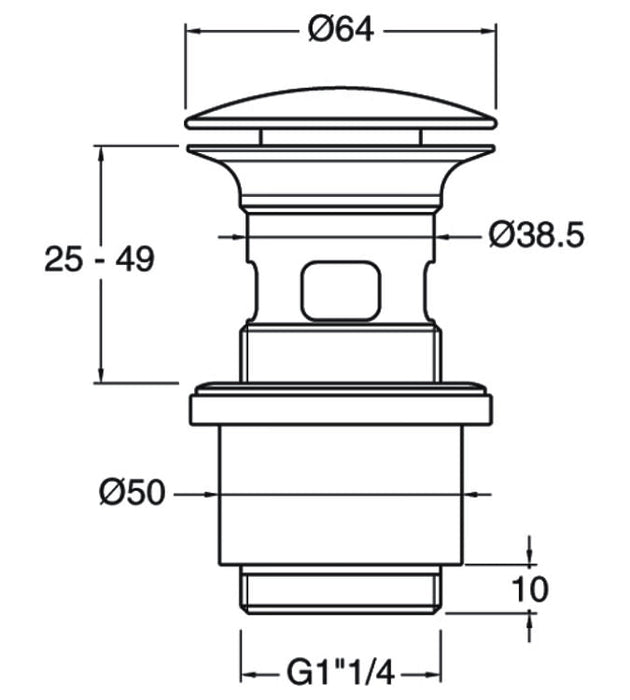 Crosswater Slotted Basin Click Clack Waste - Chrome - Basin
