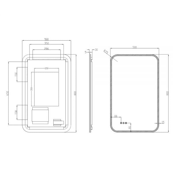 Crosswater Svelte Illuminated Mirror - Clear - Illuminated