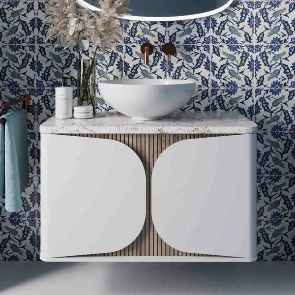 Crosswater Tambour 1 Drawer Wall Hung Vanity With Worktop