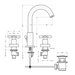 Crosswater Totti II 3 Tap Hole Basin Mixer with Pop-up