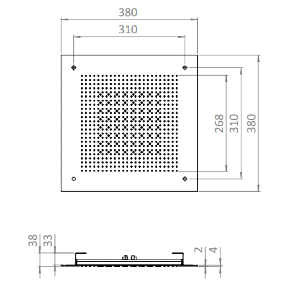 Crosswater Tranquil Recessed Multi Flow Shower Head 380mm