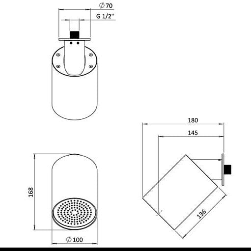 Crosswater Tranquil Wall Mounted Single Mode Shower Head