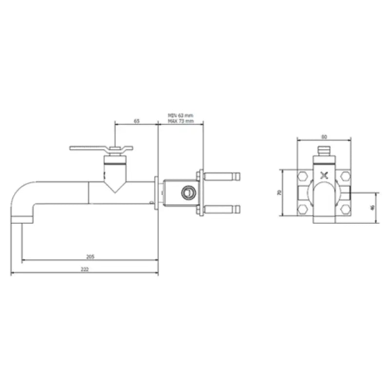 Crosswater Union 1 Hole Wall Mounted Basin Mixer Tap - Basin