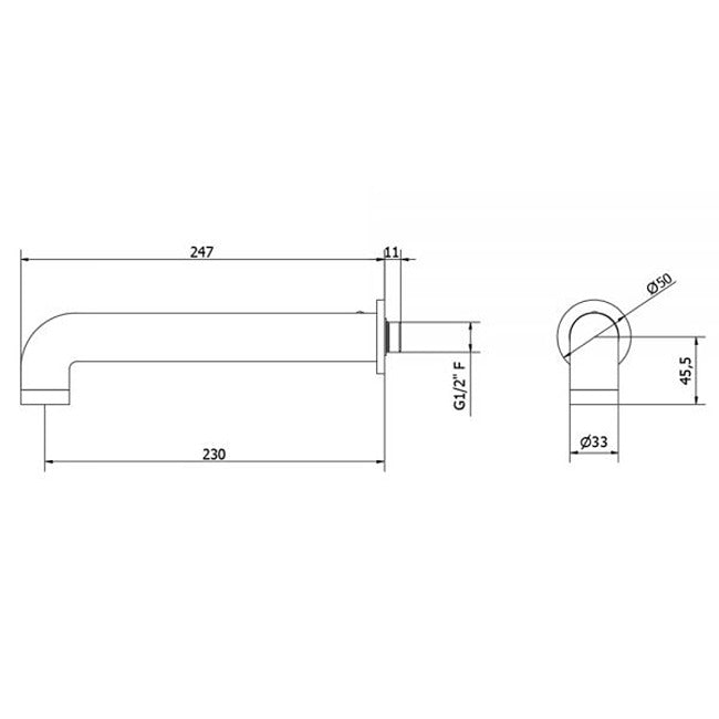 Crosswater Union Bath Spout - Bath Filler Taps