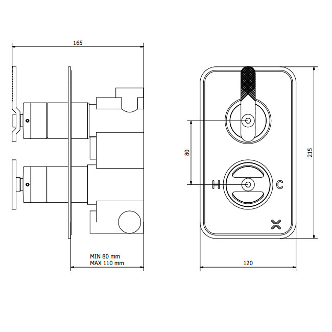 Crosswater Union Dual Outlet Shower Set with Rain Head