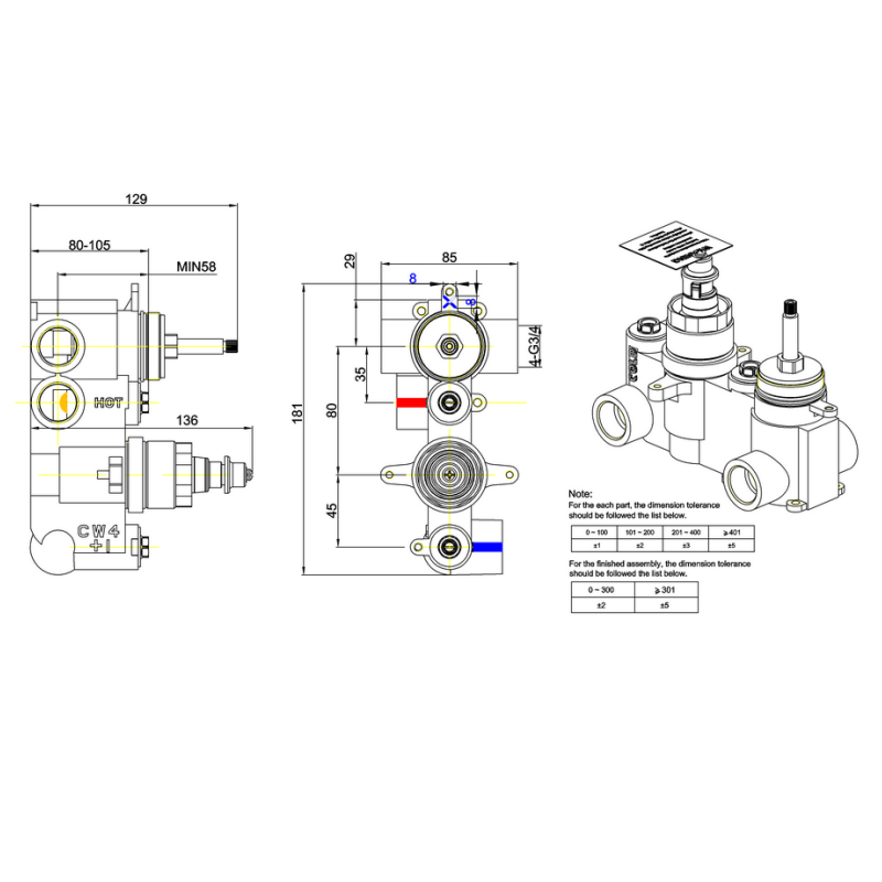 Crosswater Union Dual Outlet Shower Set with Rain Head