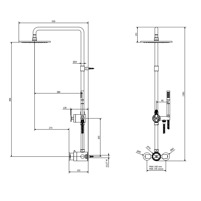 Crosswater Union Multifunction Thermostatic Shower Valve