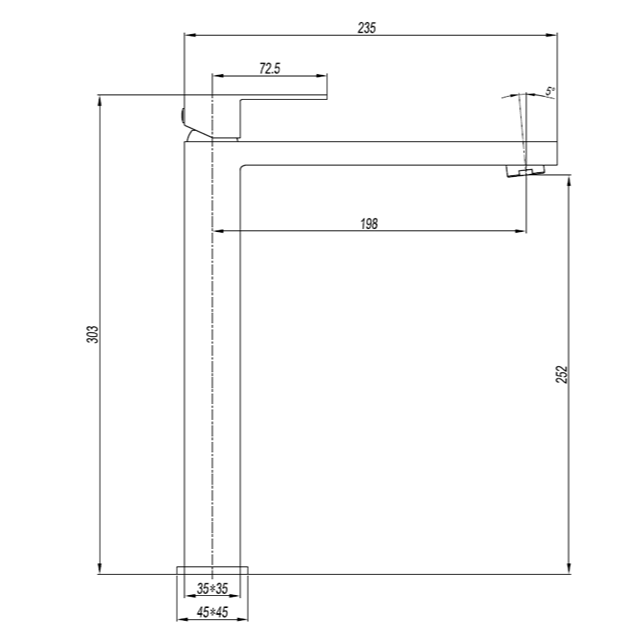 Crosswater Verge Tall Mono Basin Mixer Tap - Taps