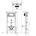 Crosswater Wall Hung Toilet Frame with Concealed Cistern