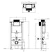 Crosswater Wall Hung Toilet Frame with Concealed Cistern