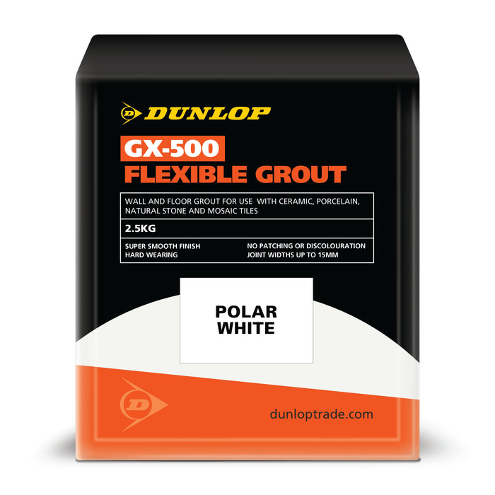 Dunlop GX 500 Flexible Wall & Floor Grout 2.5 Kg / Polar