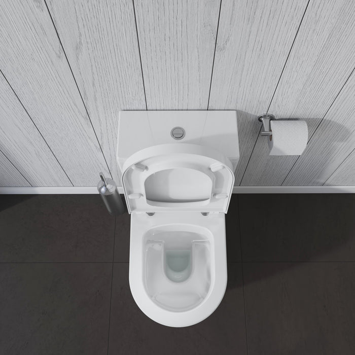Duravit Me By Starck Open Back Close Coupled Toilet with Soft Close Seat and Cistern