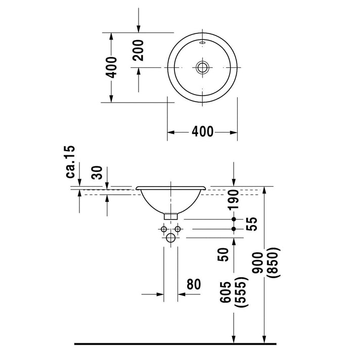 Duravit Architec Inset Basin 400mm - Basins,Clearance Basins