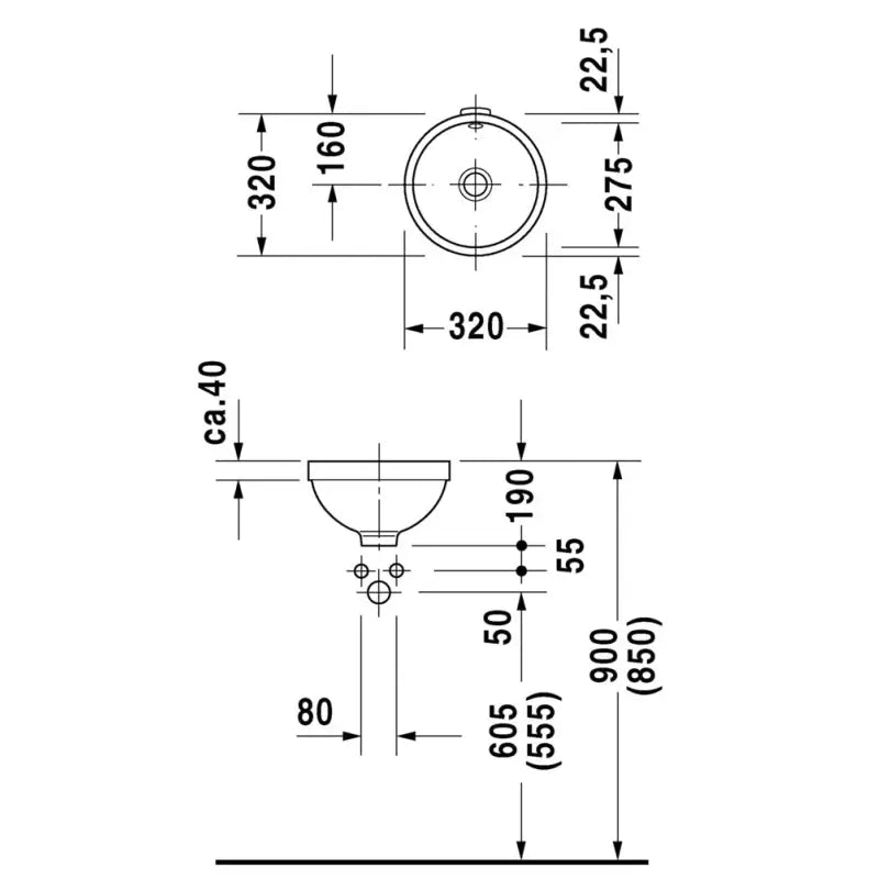 Duravit Architec Undercounter Basin 325mm