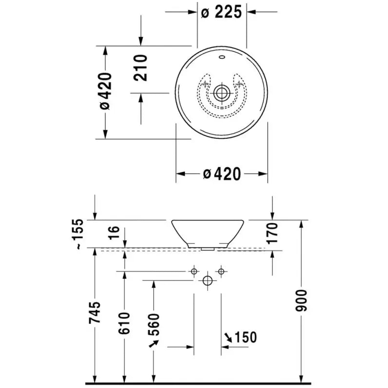 Duravit Bacino Bowl Basin 420mm