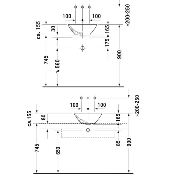 Duravit Bacino Square Basin 420mm - Countertop