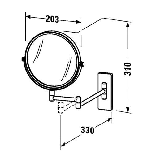 Duravit D-Code Cosmetic Magnifier Mirror - Magnifying