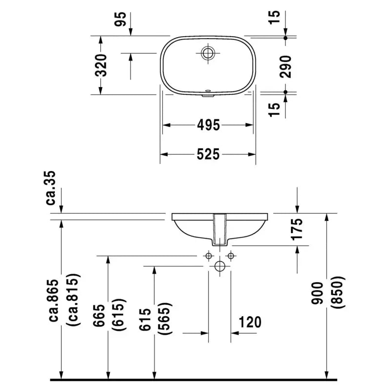 Duravit D-Code Undercounter Basin 495mm