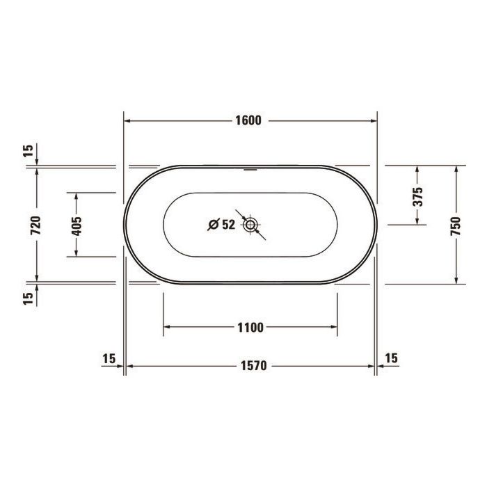 Duravit DuraKanto Freestanding Bath - Acrylic Freestanding