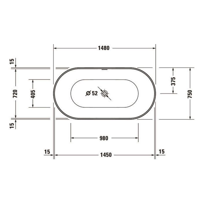 Duravit DuraKanto Freestanding Bath - Acrylic Freestanding