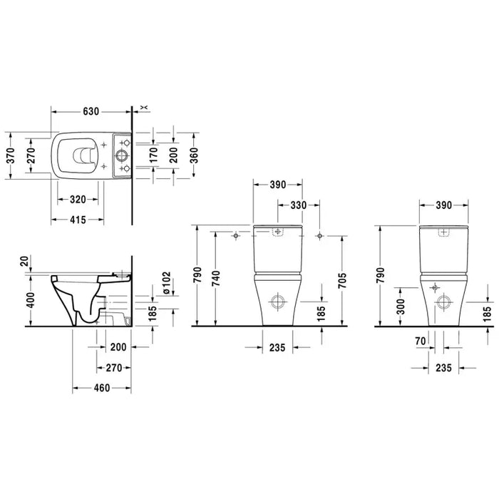 Duravit Durastyle Close Coupled Toilet & Soft Close Seat -