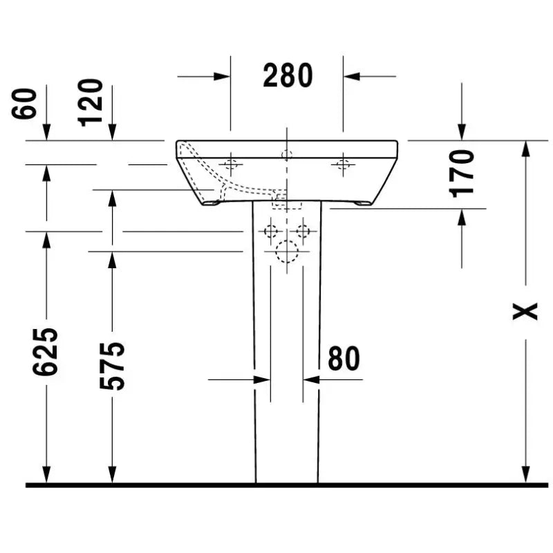 Duravit DuraStyle Wall Hung Basin 550mm