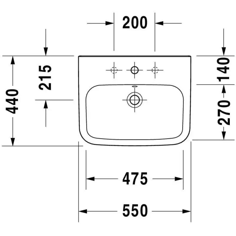 Duravit DuraStyle Wall Hung Basin 550mm