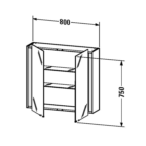Duravit Ketho Double Door Illuminated Mirror Cabinet