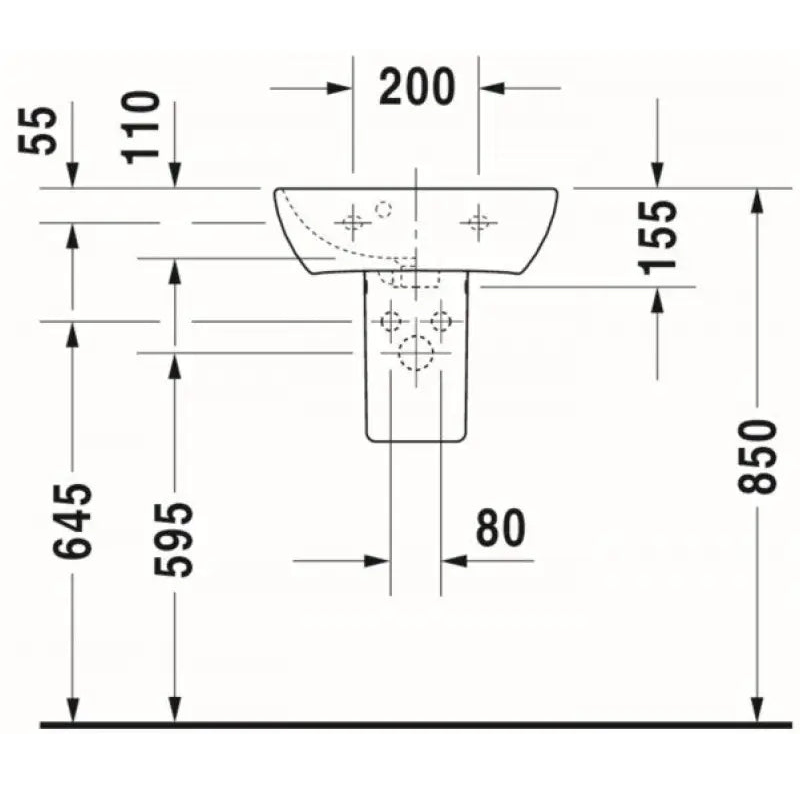 Duravit ME by Starck Cloakroom Basin 450mm