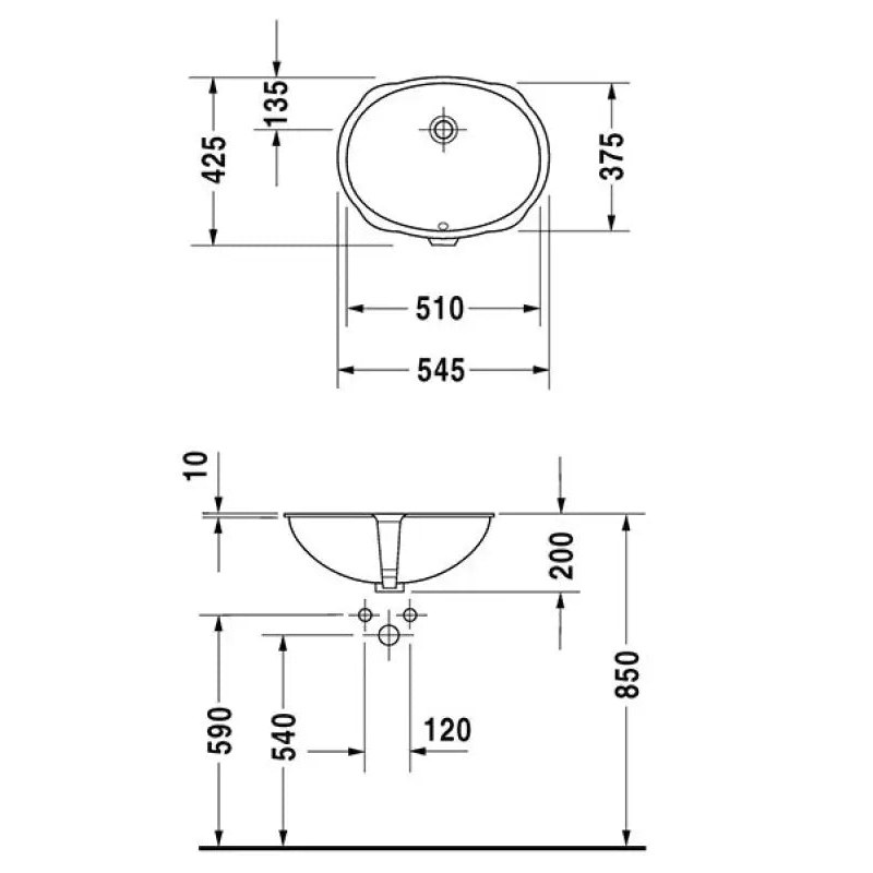 Duravit Santosa Undercounter Basin 510mm