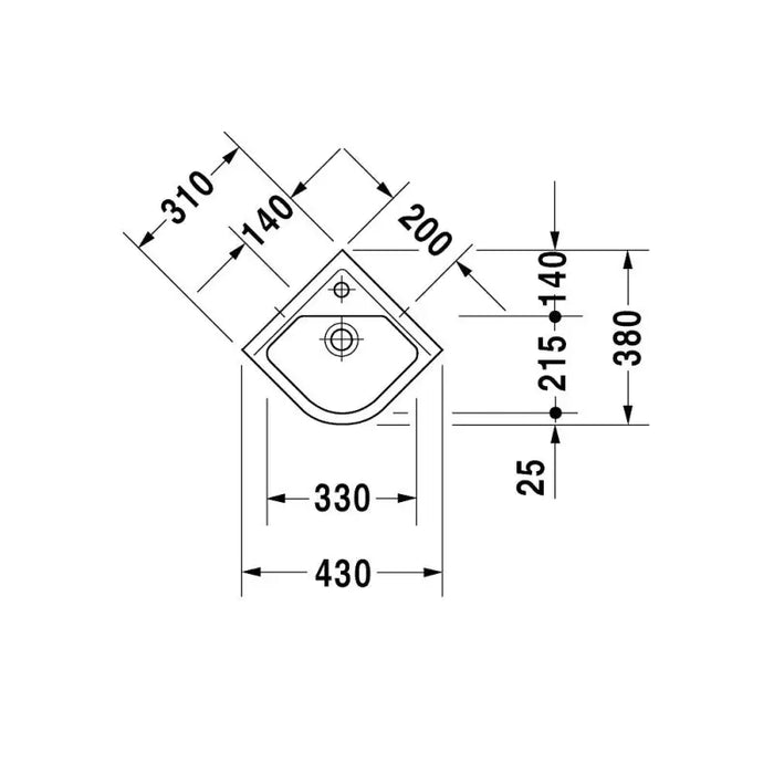 Duravit Starck 3 Corner Cloakroom Basin 310mm - Basins